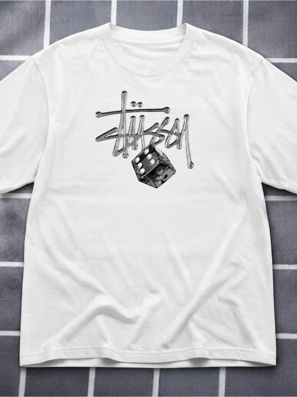 Gildan White Graphic Dice Tee